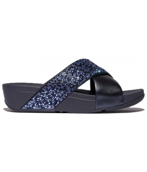 Lulu Crystal-Mix Metallic Cross Slides