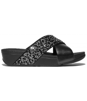 Lulu Crystal-Mix Metallic Cross Slides