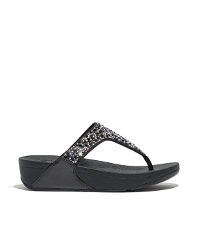 Lulu Crystal-Mix Toe-Post Sandals